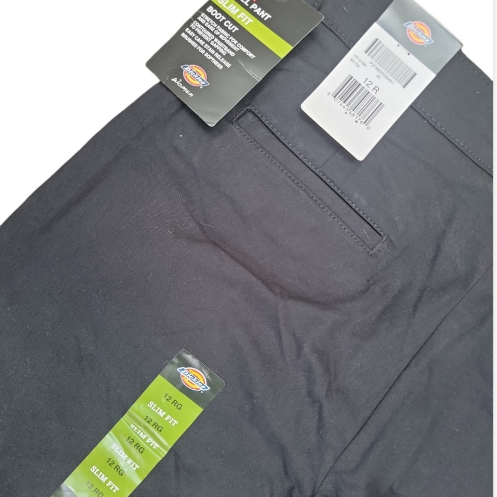 Dickies Flex Twill Pant Slim Fit Bootcut Black 12R NWT - Picture 3 of 6